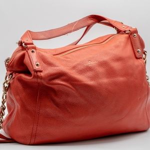 KATE SPADE coral shoulder bag with gold accents